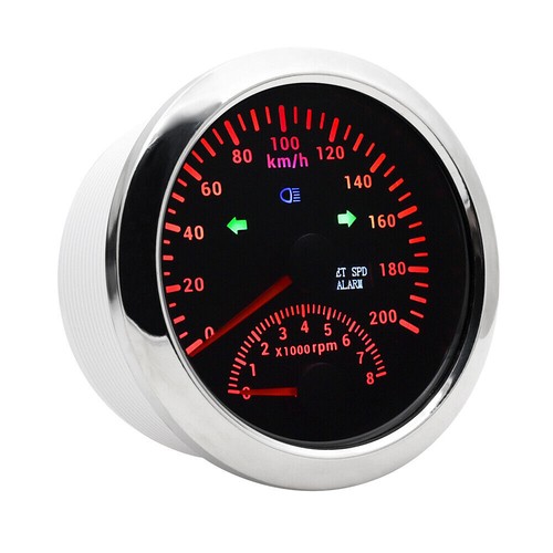 110mm 2in1 Digital GPS Tacho 0-200km/h Drehzahlmesser 0-8000RPM für Auto Boot - Picture 11 of 15