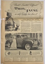1940 Dodge Two-tone 4-door Auto. Large Format Boston Jun Newspaper Ad 11x16-12