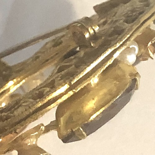"Broche colgante de colección firmado ORIGINAL POR ROBERT Levy pin corona con cable tono dorado de 2,5""" - Imagen 7 de 10