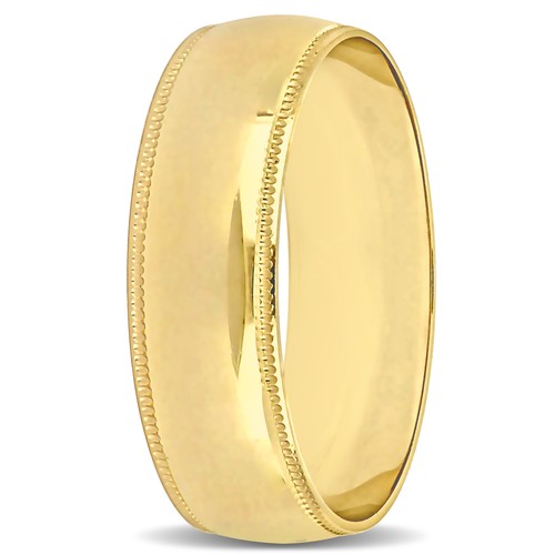 Amour 10K Yellow Gold 6mm Men's Wedding Band - Picture 2 of 6