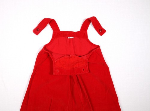 Vintage Red Velour Jumper Dress Toddler Girl's Size 4T - Picture 13 of 15