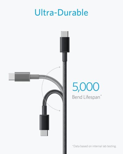 Anker Braided USB A To USB C Cable 5 Pack 6FT Black USB 2.0 High Speed Charging - Picture 5 of 9