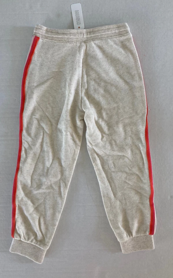 NWT Gymboree S 5-6 Cozy Oatmeal Side Stripe Sweatpants Joggers Drawstring Pants — 第 3/3 张图片