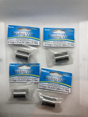 Darice Beading Wire Lot of 4 Packages = 96 yards of wire