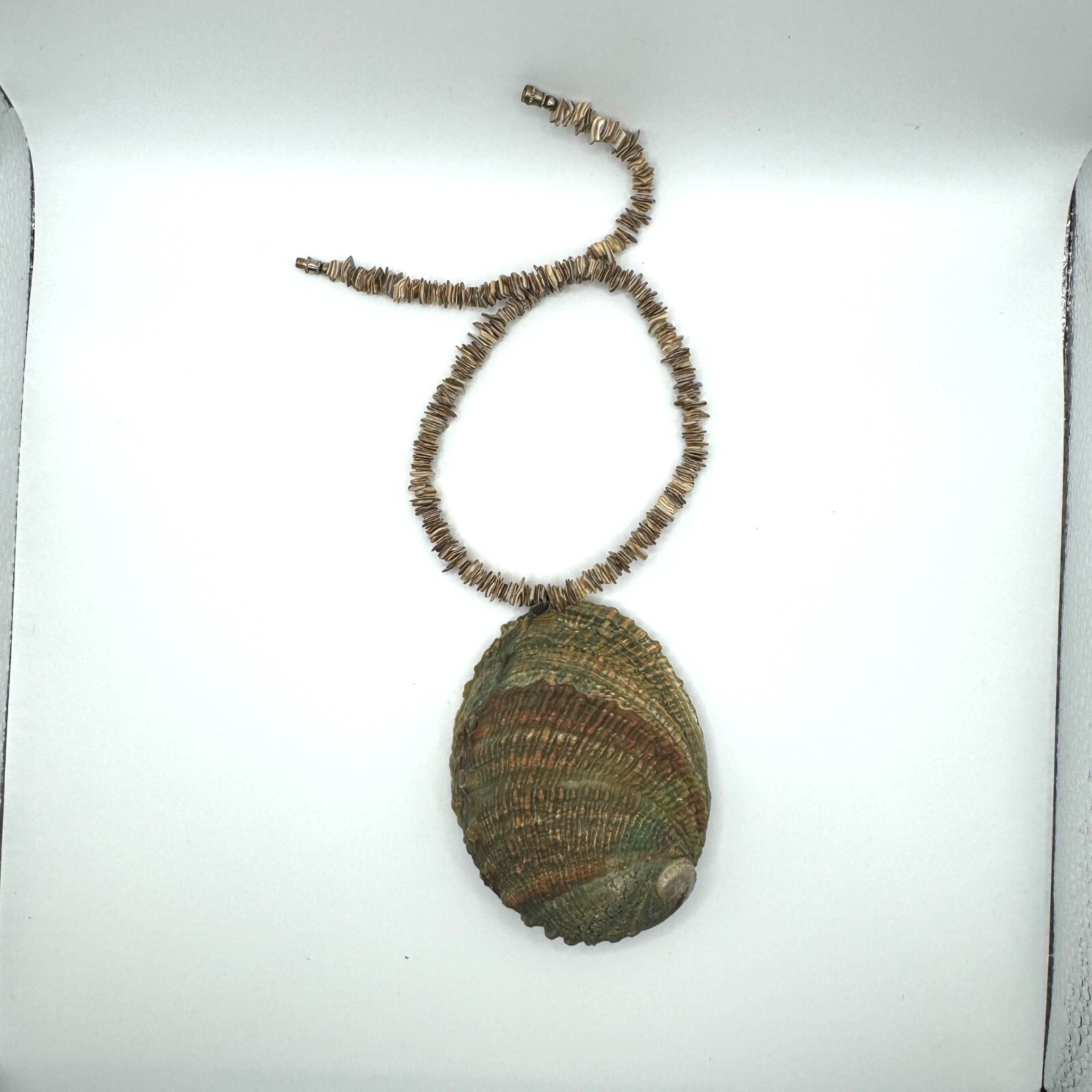 Abalone Shell Pendant Statement Necklace With Nat… - image 3