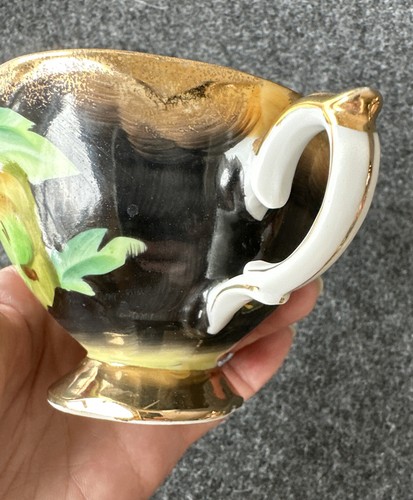 Vintage Shafford Fine China Tea Cup and Saucer Black Pear Pattern - Hard to Find - Picture 17 of 24
