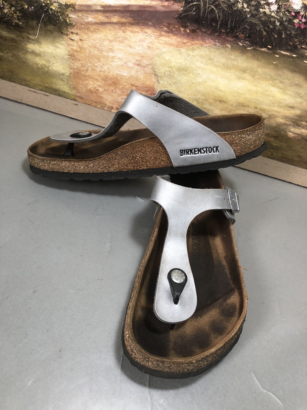 birkenstock gizeh silver 39