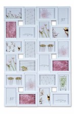 XXL Bilderrahmen weiß 24 Fotos 10x15 Collage Fotogalerie Fotocollage Galerie