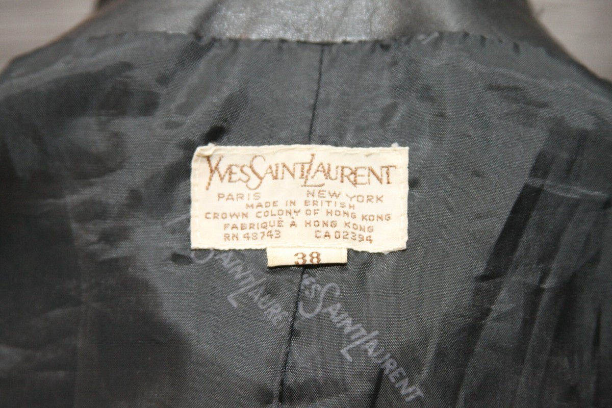 Yves Saint Laurent Black Leather Man's Jacket Coat Size 38 | eBay