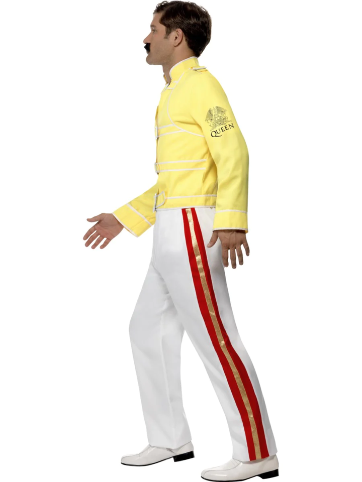 Queen Freddie Mercury Costume 80s Rock Legend Adult Mens Fancy Dress ...