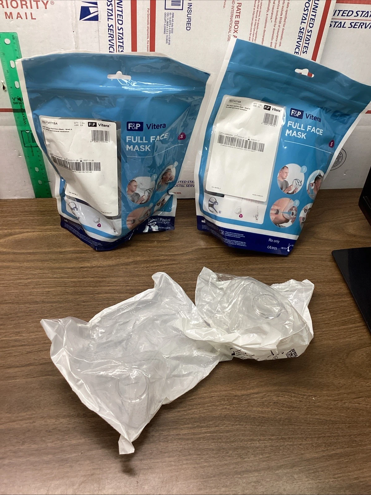 2-F&P Vitera Full Face CPAP Mask w/Headgear VIT1LA Size Small (NEW, SEALED) Plus