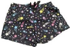 Girls Shorts Size 6 Black Star Print Elastic Waist Drawstring Summer Casual
