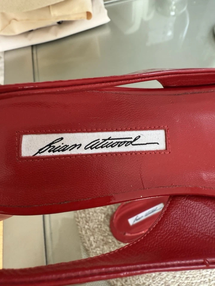 Brian Atwood Women's Red Color Flats Size 9 Pointy Toe - Image 2 of 4