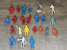 group of vintage plastic 1960s MPC, Marx, playset figures, spacemen, chimp