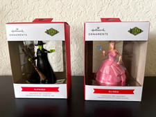 Hallmark Wicked GLINDA Good Witch ELPHABA Wizard of OZ Christmas Ornament NEW