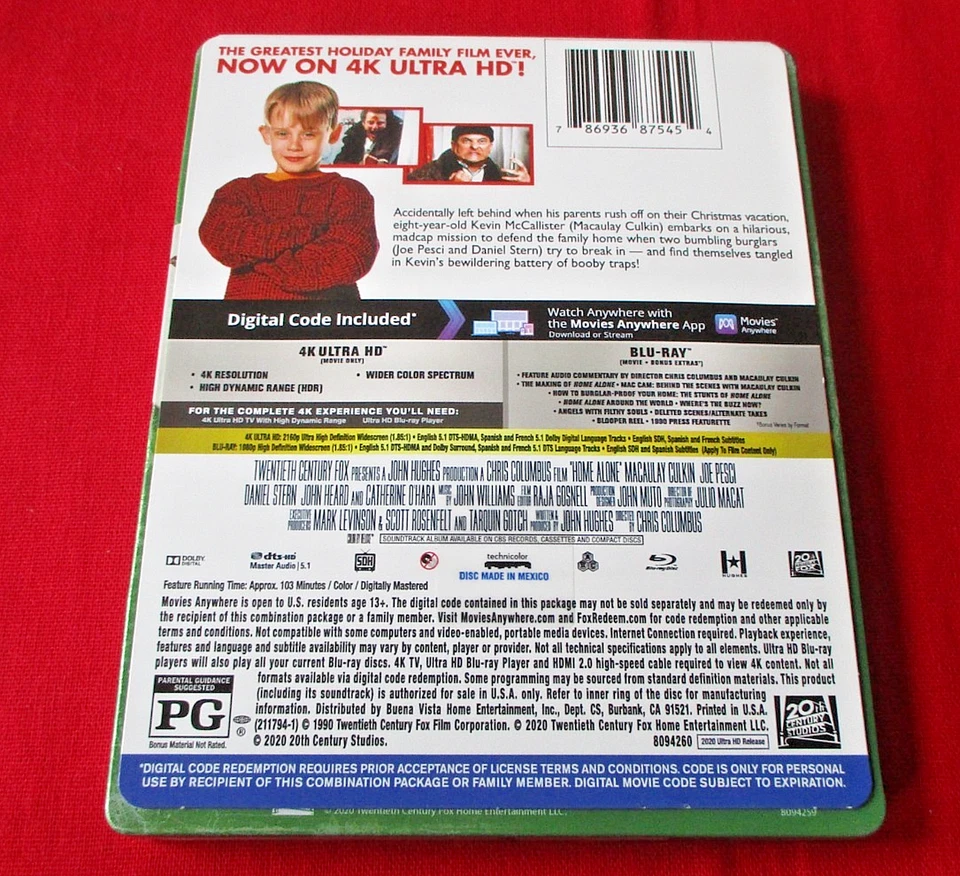 HOME ALONE 4k/Blu-ray Steelbook Best Buy Exclusive OOP - Image 2 of 2