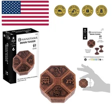 News Hanayama Metal Brainteaser Puzzle Mensa Rated Level 6, for Ages 12 and U...