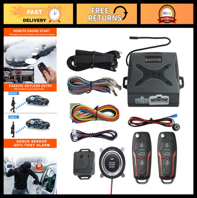 Push to Start Car Alarm System, PKE Keyless Entry, Remote Start Kit, Engine Stop