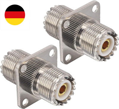 UHF auf UHF Koax Adapter 2 Stück UHF Buchse an Buchse SO239 4 Loch Adapter UHF B