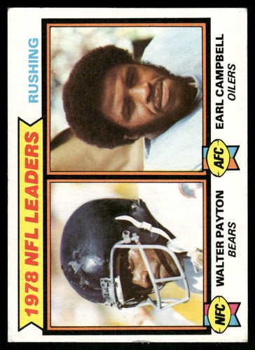 1978 NFL Leaders: Rushing (Payton /Campbell) 1979 Topps #3 Bears, Oilers