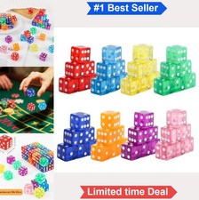 48 Piece 19mm Casino Dice Set Translucent Acrylic D6 Dice For Game Night Craps