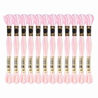 12 SträNge Stickgarn, Polyester-Stickfaden FüR Pink Weiß