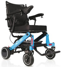 Sedia a Rotelle Carrozzina Elettrica Pieghevole in Alluminio 60 x 30 x 74 cm
