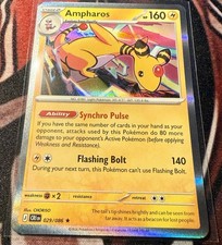 Pokémon TCG Ampharos Holo Rare Card #029/086 ME05: Chaos Rising