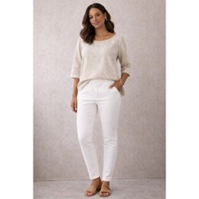 NWT Eileen Fisher Organic Cotton Stretch Denim White Jegging Pants Size Medium