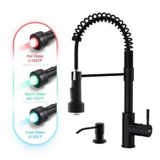 GIMILI Black Kitchen Faucet with Soap Dispenser Single Hole Pull Down Sprayer...