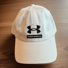 NWT Men Under Armour White Adjustable Cap One Size Fits Most E69