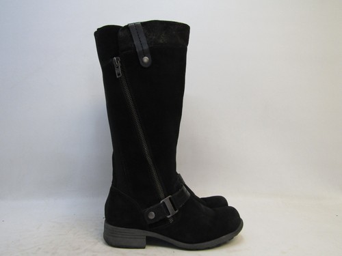 Botas de moda Earth para mujer talla 10 B negras de gamuza con hebilla y cremallera con eje de 14,5" - Imagen 3 de 11