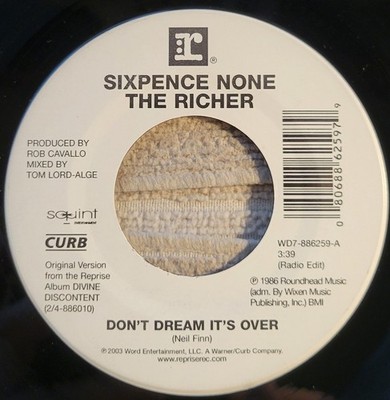 Sixpence None The Richer ''Don't Dream It's Over / Kiss Me'' strong VG+