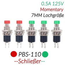Miniatur Drucktaster Taster Schließer EIN Modellbau Mini Druckschalter 2 Farben