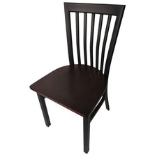 Oak Street Mfg SL4279MH Jailhouse Chair w/Mahogany Wood Seat
