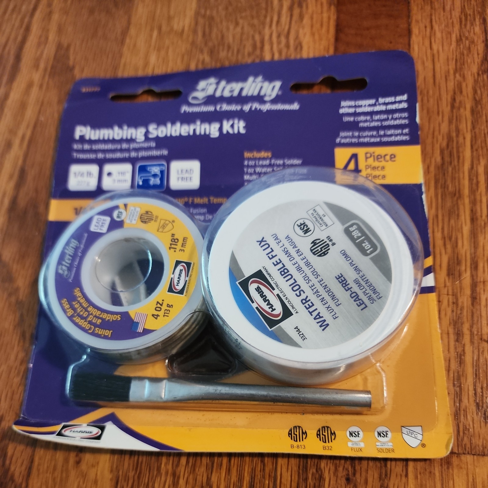 Harris Sterling Premium 4-oz Lead-Free Plumbing Solder & Flux Kit 331777 NEW