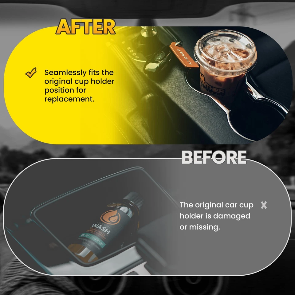 Black Dashboard Cup Holder for Ford F-150 F-250 F-350 F-450 Super Duty - Image 3 of 4