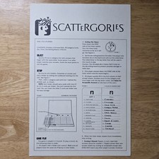 Scattergories Instructions 1988 Replacement Pieces Parts Game Rules