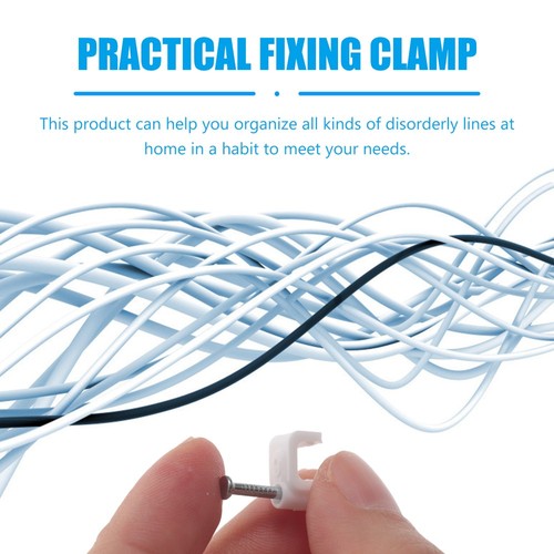 500 Pcs Wire Clamping Buckle Fastener Cable Staples Extension Cord Holder - Afbeelding 11 van 12