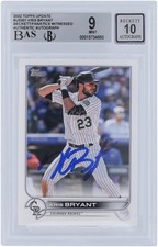 Kris Bryant Colorado Rockies Signed 2022 Topps Update #US301 Beckett 9/10 Card