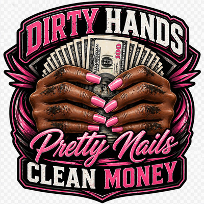 Dirty Hands Clean Money 3  UV DTF Sticker Mechanic Welder Hard Hat