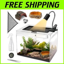 Small Reptile Terrarium Kit with Locks, Mesh Top, Hygrometer