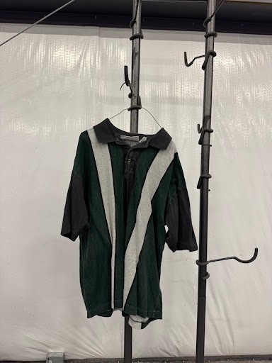 Vintage 90s Riccardo Color-Block Polo Shirt - Green, Grey, & Black - 100% Cotton