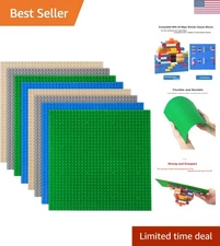 8 Pack Classic Baseplates - 10" x 10" Multicolored Perfect for Imaginative Play