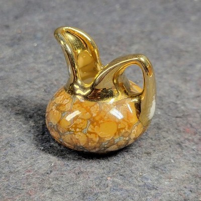 Halley Ross Mini Pitcher Marble Look Gold Accent ( Some Wear) 2''×2''
