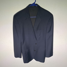 Hugo Boss Guabello Super 130s Worsted Wool Suit 44R 2-Button notch lapel blue