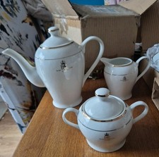 The Queens Golden Jubilee Gold And Ivory Full China Silver Tea Set.