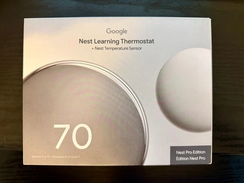 Google Nest Learning Thermostat (4th gen) w/ Temperature Sensor (2nd gen) Silver