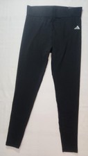 adidas Womens Training Pants Black Size M Long Tight Fit High Rise Full Length