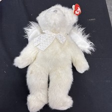 Ty Classic Divine Angel Bear. Plush Gold Shimmer Wings. 2001 Beanie 14" Retired.